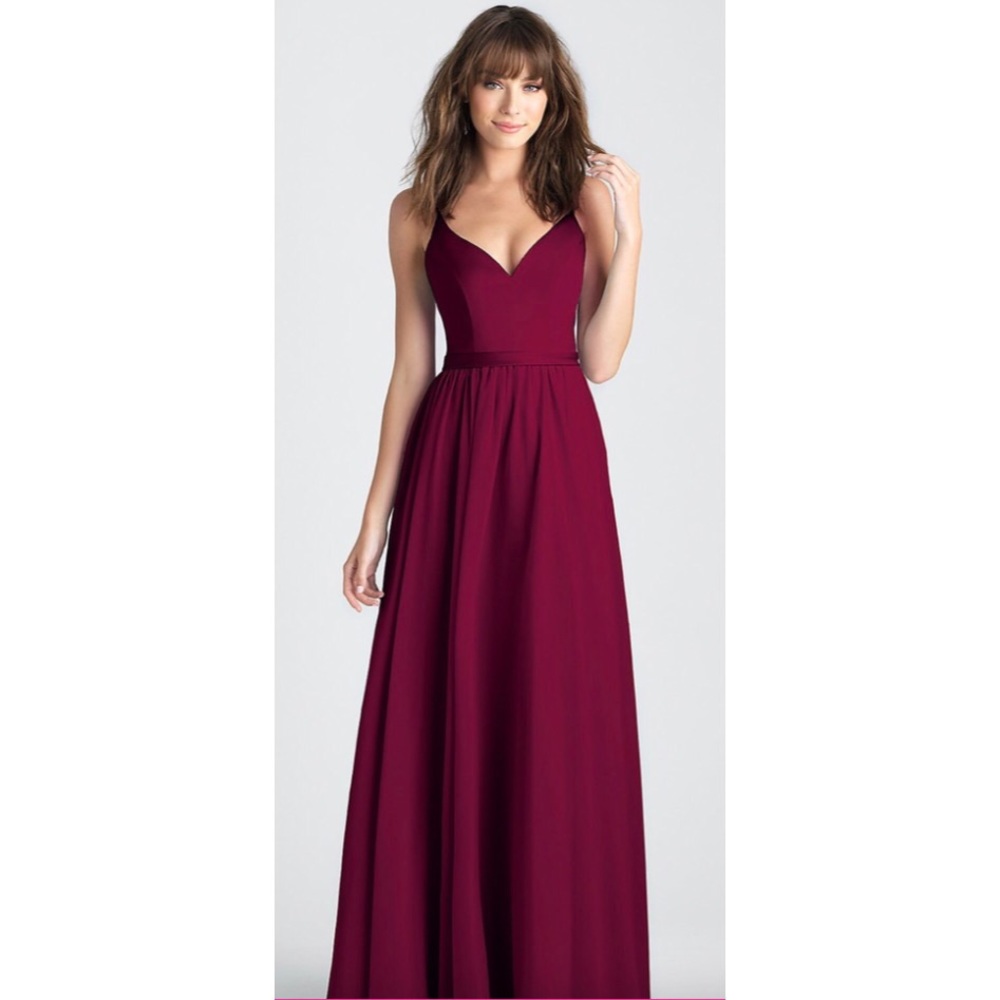 Classic A-Line Long Prom Dress in Burgundy Red
